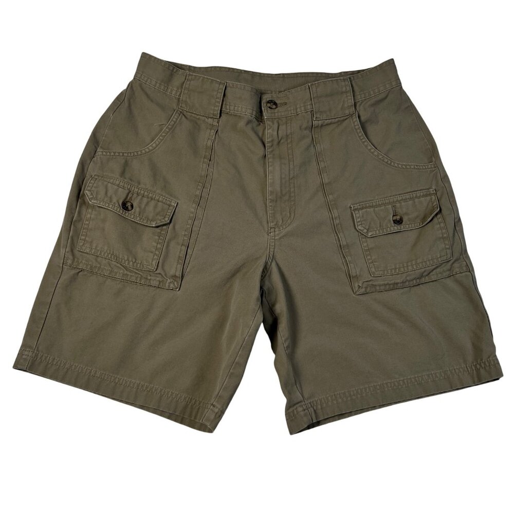 Guide Series Shorts Men's Curved Front Pocket Cotton Cargos Button Cl. Brown 34